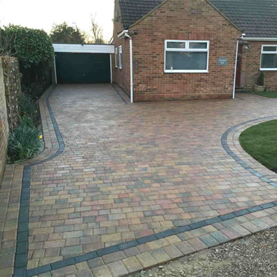 image of a block paving driveway in
								
